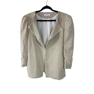 Revolve Something Navy Paula Puff Shoulder Blazer